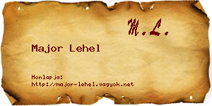 Major Lehel névjegykártya
